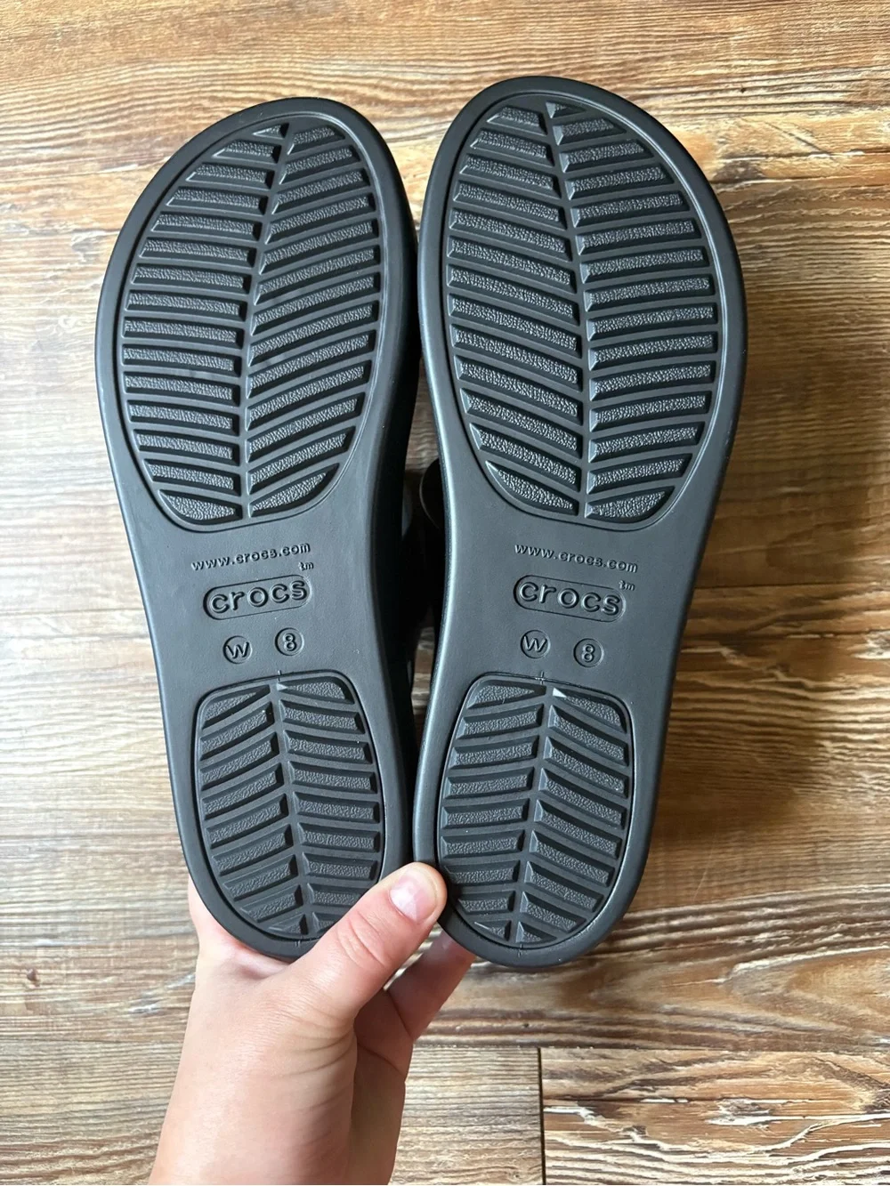 Crocs Brooklyn Low Wedge Black Patent Sandal